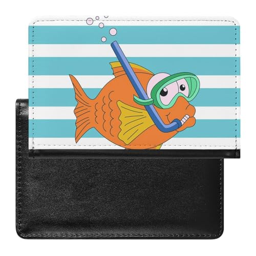 SMACQ Reisepasshülle Goldfisch Tauchen Reisepass Schutzhülle Geldbörsen Für Kreditkarten Ausweis Reisedokumente von SMACQ