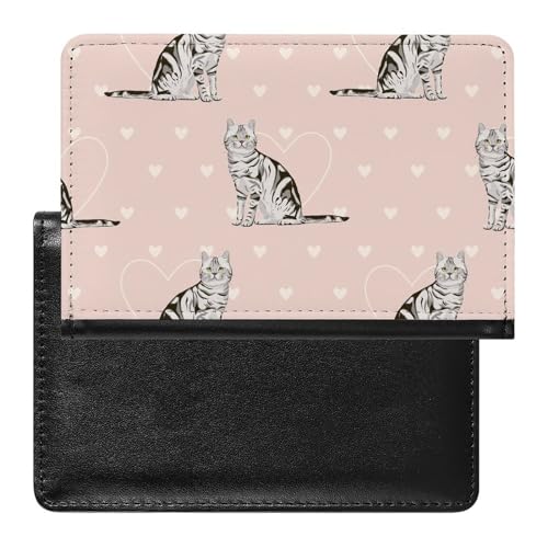SMACQ Reisepasshülle Graue Katze Reisepass Schutzhülle Geldbörsen Für Kreditkarten Ausweis Reisedokumente von SMACQ