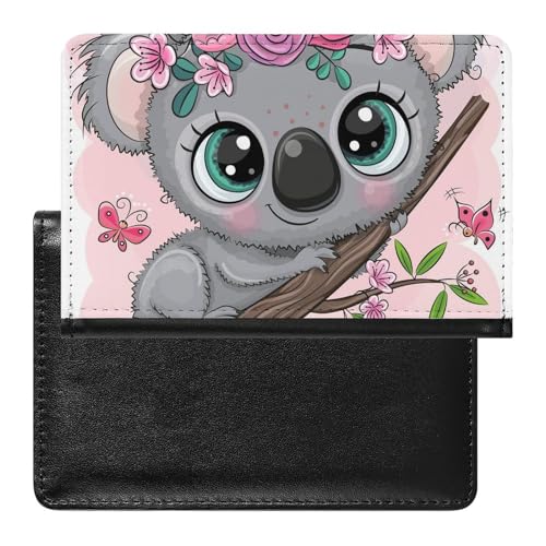 SMACQ Reisepasshülle Großäugiger Koala Reisepass Schutzhülle Geldbörsen Für Kreditkarten Ausweis Reisedokumente von SMACQ