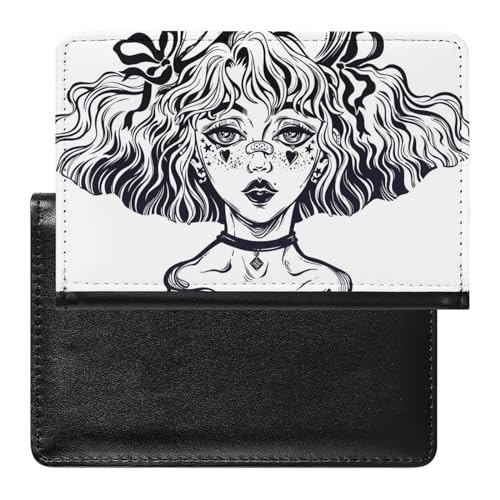 SMACQ Reisepasshülle Handgemaltes Mädchen Reisepass Schutzhülle Geldbörsen Für Kreditkarten Ausweis Reisedokumente von SMACQ