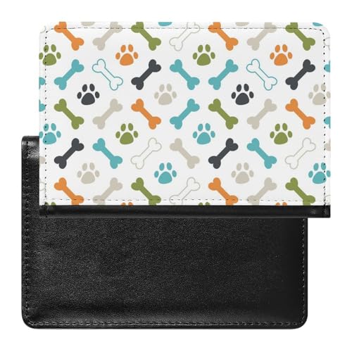 SMACQ Reisepasshülle Hundeknochen Pfote Reisepass Tasche Reise Gadget Impfpass Hülle Für Damen Herren von SMACQ