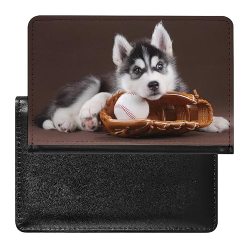 SMACQ Reisepasshülle Husky Baseball Reisepass Schutzhülle Geldbörsen Für Kreditkarten Ausweis Reisedokumente von SMACQ