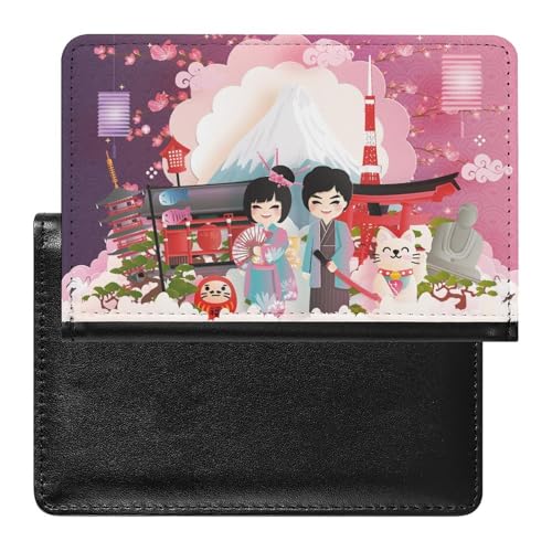 SMACQ Reisepasshülle Japan Reisepass Schutzhülle Geldbörsen Für Kreditkarten Ausweis Reisedokumente von SMACQ