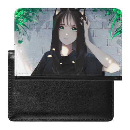 SMACQ Reisepasshülle Katze Mädchen Reisepass Schutzhülle Geldbörsen Für Kreditkarten Ausweis Reisedokumente von SMACQ