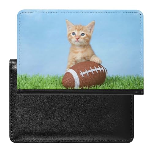 SMACQ Reisepasshülle Katze Rugby Reisepass Tasche Reise Gadget Impfpass Hülle Für Damen Herren von SMACQ