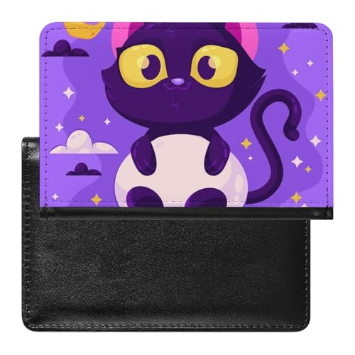 SMACQ Reisepasshülle Katze Und Totenkopf Reisepass Schutzhülle Geldbörsen Für Kreditkarten Ausweis Reisedokumente von SMACQ