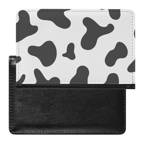 SMACQ Reisepasshülle Kuh Gefleckt Schwarz Reisepass Schutzhülle Geldbörsen Für Kreditkarten Ausweis Reisedokumente von SMACQ