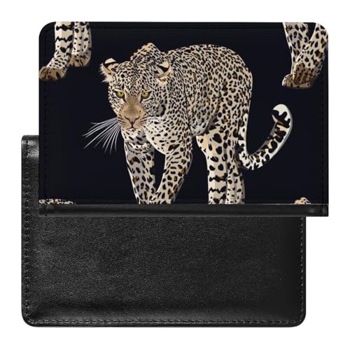 SMACQ Reisepasshülle Leopard Reisepass Schutzhülle Geldbörsen Für Kreditkarten Ausweis Reisedokumente von SMACQ