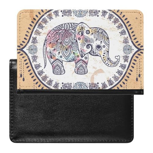SMACQ Reisepasshülle Mandala Elefant Reisepass Schutzhülle Geldbörsen Für Kreditkarten Ausweis Reisedokumente von SMACQ