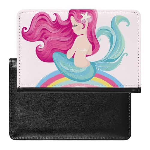 SMACQ Reisepasshülle Meerjungfrau Reisepass Schutzhülle Geldbörsen Für Kreditkarten Ausweis Reisedokumente von SMACQ
