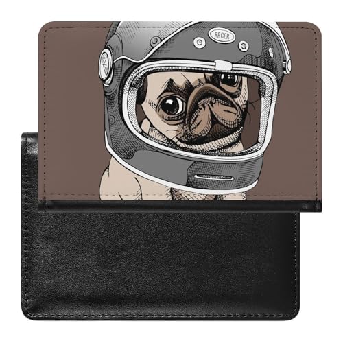 SMACQ Reisepasshülle Mops-Helm Reisepass Tasche Reise Gadget Impfpass Hülle Für Damen Herren von SMACQ