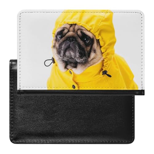 SMACQ Reisepasshülle Mops-Hund Reisepass Schutzhülle Geldbörsen Für Kreditkarten Ausweis Reisedokumente von SMACQ