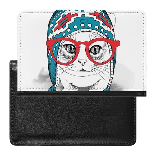 SMACQ Reisepasshülle Niedliche Katze Reisepass Schutzhülle Geldbörsen Für Kreditkarten Ausweis Reisedokumente von SMACQ