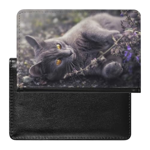 SMACQ Reisepasshülle Niedliche Katze Reisepass Schutzhülle Geldbörsen Für Kreditkarten Ausweis Reisedokumente von SMACQ