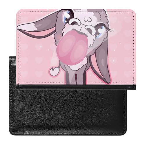 SMACQ Reisepasshülle Niedlicher Esel Reisepass Schutzhülle Geldbörsen Für Kreditkarten Ausweis Reisedokumente von SMACQ