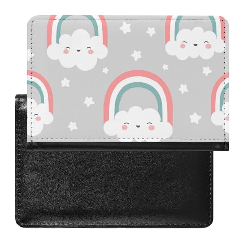 SMACQ Reisepasshülle Niedlicher Regenbogen Reisepass Schutzhülle Geldbörsen Für Kreditkarten Ausweis Reisedokumente von SMACQ