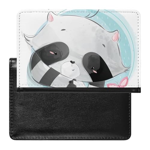 SMACQ Reisepasshülle Niedlicher Waschbär Reisepass Tasche Reise Gadget Impfpass Hülle Für Damen Herren von SMACQ