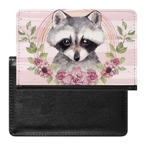 SMACQ Reisepasshülle Niedlicher Waschbär Reisepass Tasche Reise Gadget Impfpass Hülle Für Damen Herren von SMACQ