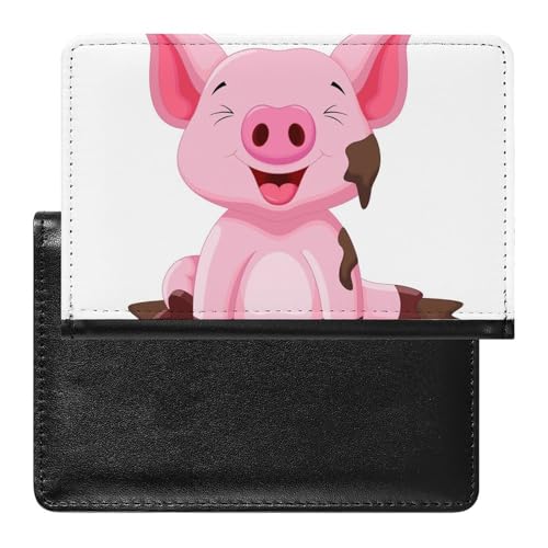 SMACQ Reisepasshülle Niedliches Schwein Reisepass Schutzhülle Geldbörsen Für Kreditkarten Ausweis Reisedokumente von SMACQ