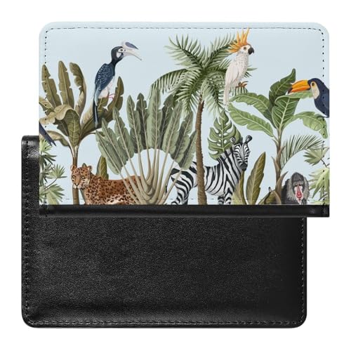 SMACQ Reisepasshülle Pferd AFFE Leopard Reisepass Schutzhülle Geldbörsen Für Kreditkarten Ausweis Reisedokumente von SMACQ