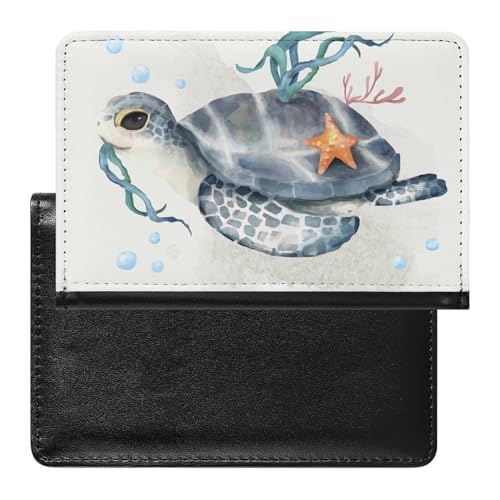 SMACQ Reisepasshülle Schildkröte Seestern Reisepass Schutzhülle Geldbörsen Für Kreditkarten Ausweis Reisedokumente von SMACQ