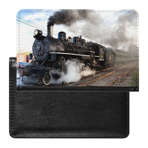 SMACQ Reisepasshülle Schwarzer Zug Reisepass Schutzhülle Geldbörsen Für Kreditkarten Ausweis Reisedokumente von SMACQ