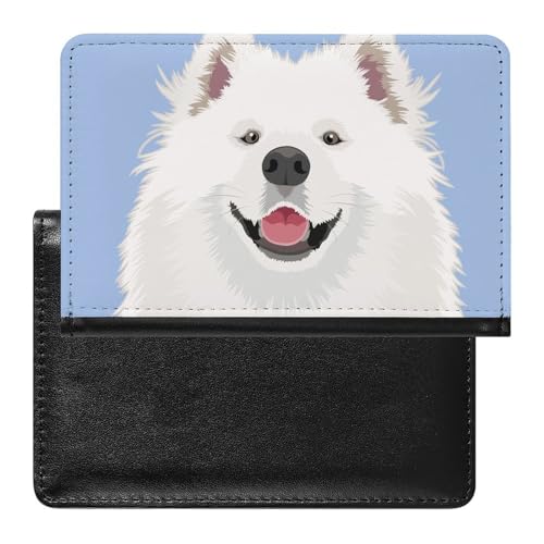 SMACQ Reisepasshülle Weißer Hund Reisepass Schutzhülle Geldbörsen Für Kreditkarten Ausweis Reisedokumente von SMACQ