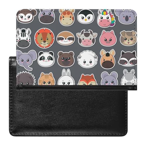 SMACQ Reisepasshülle Zeichentrick-Tiere Reisepass Schutzhülle Geldbörsen Für Kreditkarten Ausweis Reisedokumente von SMACQ