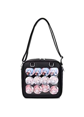 SMALLBLUER Geldbörse und Rucksack JK Uniform Messenger Bag Lolita Ita Handtasche DIY Design Transparent Fenster Schultertasche, Schwarz, Einheitsgröße von SMALLBLUER