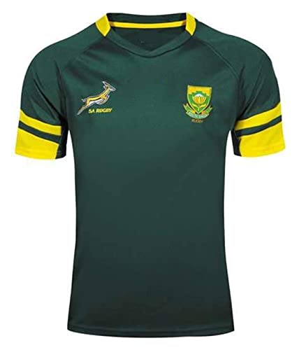 SMANNI 16-17 Südafrika Rugby Jersey, Afrika Herren Rugby Trikots Rugby Kurzarm Pro Jersey Tees, grün, XL von SMANNI