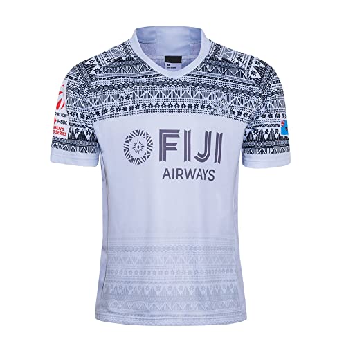 SMANNI 2020 Fiji Sieben Personen System Rugby-Trikot Rubgy Shirts für Herren T-Shirt, weiß von SMANNI