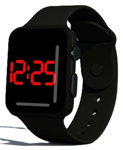 SMART-J Digitale LED-Unisex-Armbanduhr Glow Time | Display rot auf schwarz, buntes verstellbares Silikonarmband | Mode Urban Teen, minimalistisches Design, Geschenkidee für Jugendliche und Trendy SMART-J Digitale LED-Unisex-Armbanduhr Glow Time | Display rot auf schwarz, buntes verstellbares Silikonarmband | Mode Urban Teen, minimalistisches Design, Geschenkidee für Jugendliche und Trendy von SMART-J