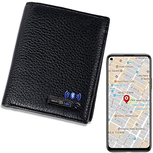 Smart LB Smart Geldbörse mit Alarm, Bluetooth, Positionsaufzeichnung (per Handy GPPS), Bifold Rindsleder - - Medium von SMART LB