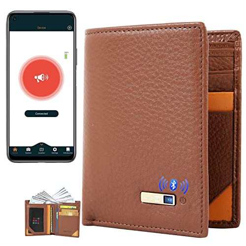 Smart LB Smart Geldbörse mit Alarm, Bluetooth, Positionsaufzeichnung (per Handy GPPS), Bifold Rindsleder - - Medium von SMART LB