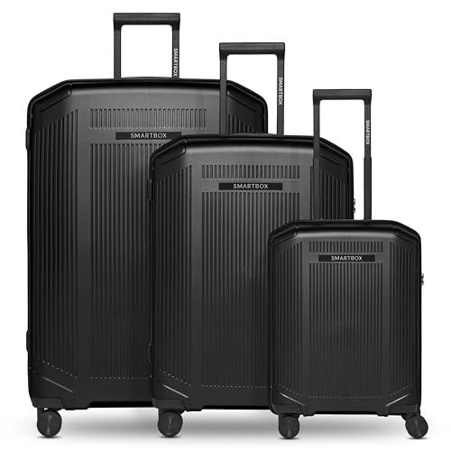 SMARTBOX Hartschalen Koffer-Set 3-teilig | aus hochwertigem, robusten und leichtem Polypropylen Material | 4-Doppelrollen & TSA-Schloss für Damen & Herren (Edition 02) von SMARTBOX