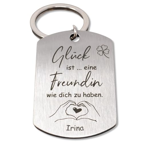 SMARTEON Personalisierter Schlüsselanhänger mit Gravur | Individueller Anhänger für Freunde, Familie und Paare | Einzigartige Geschenke für besondere Anlässe (Freundin) von SMARTEON