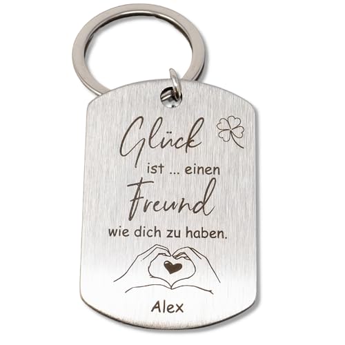 SMARTEON Personalisierter Schlüsselanhänger mit Gravur | Individueller Anhänger für Freunde, Familie und Paare | Einzigartige Geschenke für besondere Anlässe (Freund) von SMARTEON