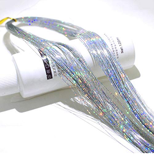 Hair Lametta, 100 Strands Professional Sparkle Heat Resistant Silk Extensions - Haarschmuck für Mädchen von SMARTRICH