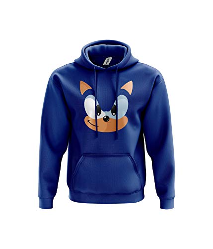 Blue Sonic Hedgehog Kapuzenpullover, 80 % ringgesponnener Baumwolle, 80 % ringgesponnener Baumwolle, 20 % Polyester, Kängurutasche, Tasche, Doppelnähte Gr. 12-14 Jahre, blau von SMARTYPANTS