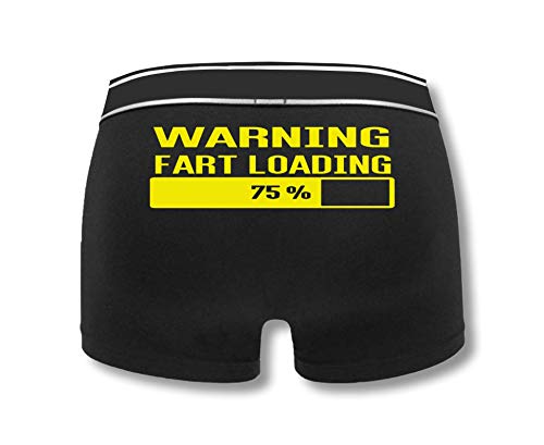 SMARTYPANTS Fart Loading Herren-Boxershorts, lustig, unhöflich, Witz, Humor, Pufferung, Trump, Wind, Gas, Geburtstag, Vatertag, Unterwäsche, Boxershorts, Geschenk, Black Prime, XXL von SMARTYPANTS