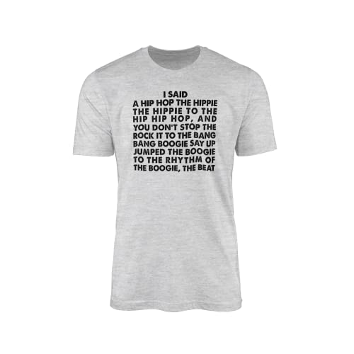 SMARTYPANTS T-Shirt mit Aufschrift "I Said A Hip Hop The Hippie" Gr. XL, grau von SMARTYPANTS