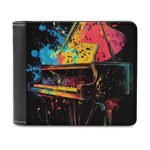 Bunte Klavier-Schlanke Herren-Geldbörsen mit Zwei Fächern, PU-Leder, mit 6 Kartenfächern, Geldklammer von SMAZDFXX