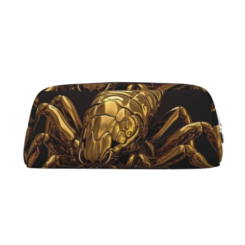 Goldskorpion-Make-up-Tasche für Damen und Herren, Federmäppchen, Reise-Kosmetiktasche, kleine Kulturtasche mit Reißverschluss, ästhetische Stifttaschen, trendige Aufbewahrungstaschen, Leder-Münzbeutel Goldskorpion-Make-up-Tasche für Damen und Herren, Federmäppchen, Reise-Kosmetiktasche, kleine Kulturtasche mit Reißverschluss, ästhetische Stifttaschen, trendige Aufbewahrungstaschen, Leder-Münzbeutel von SMAZDFXX