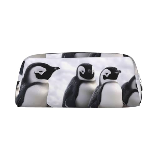 Junge Pinguine mit Schnee-Make-up-Tasche für Damen und Herren, Federmäppchen, Reise-Kosmetiktasche, kleine Kulturbeutel mit Reißverschluss, ästhetische Stifttaschen, trendige Aufbewahrungstaschen, Led von SMAZDFXX