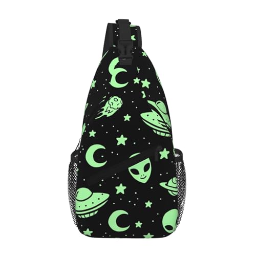 Kreative Umhängetasche für Herren im Alien-Design, leichte Handy-Geldbörse, Schlüsseletui, Brusttasche für Reisen und Fitness Kreative Umhängetasche für Herren im Alien-Design, leichte Handy-Geldbörse, Schlüsseletui, Brusttasche für Reisen und Fitness von SMAZDFXX