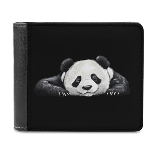 Lazy Panda Schlanke Herren-Geldbörse mit Zwei Fächern, PU-Leder, mit 6 Kartenfächern, Geldklammer von SMAZDFXX