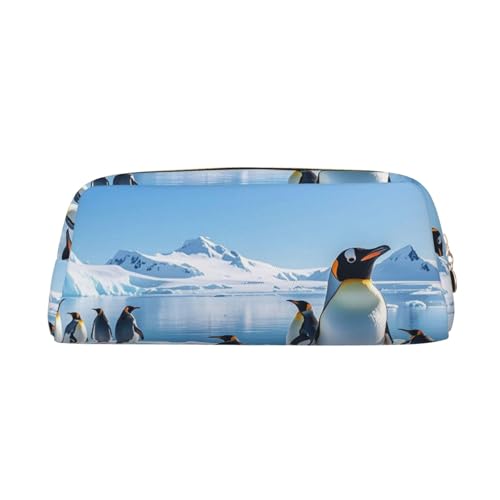 Pinguin-Antarctica-Eis-Make-up-Tasche für Damen und Herren, Federmäppchen, Reise-Kosmetiktasche, Kulturbeutel mit Reißverschluss, ästhetische Stifttaschen, trendige Aufbewahrungstaschen, Leder-Münzbeu Pinguin-Antarctica-Eis-Make-up-Tasche für Damen und Herren, Federmäppchen, Reise-Kosmetiktasche, Kulturbeutel mit Reißverschluss, ästhetische Stifttaschen, trendige Aufbewahrungstaschen, Leder-Münzbeu von SMAZDFXX