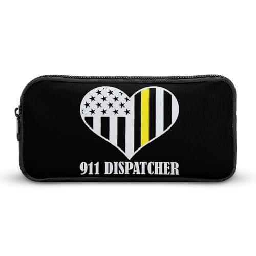 SMAZDFXX 911 Dispatcher Dünnes, goldenes Herz-Federmäppchen, kleine Stifttasche, Bleistifttasche, Make-up-Tasche, Box-Organizer von SMAZDFXX