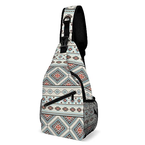 SMAZDFXX Aztec Sling Bags für Männer und Frauen, kleiner Rucksack, Crossbody-Brusttasche, Tagesrucksack für Wanderreisen, Aztec 08 von SMAZDFXX