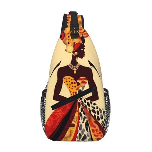 SMAZDFXX Brusttasche mit traditionellem afrikanischen Mädchen-Malerei-Aufdruck, diagonal, robust und bequem für Reisen und den täglichen Gebrauch. von SMAZDFXX